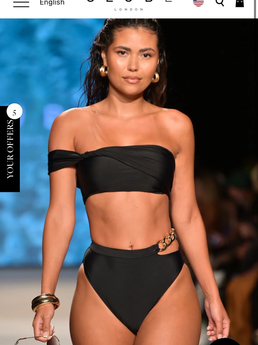 Club London Dusk bathing suit top and Wealth bottoms